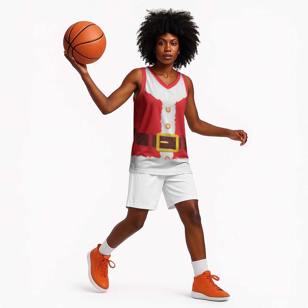 Black Santa Costume Basketball Jersey Christmas Holiday Cosplay LT15