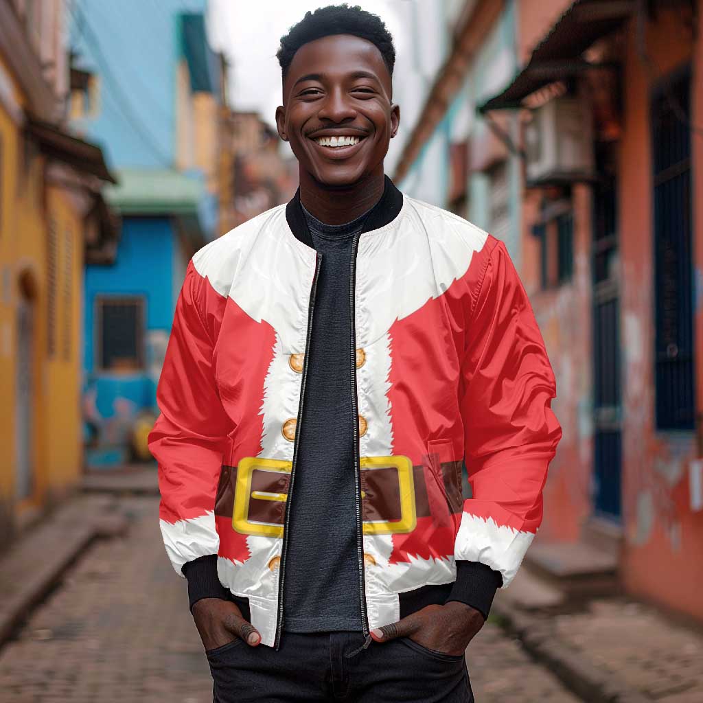 Black Santa Costume Bomber Jacket Christmas Holiday Cosplay - African Pride