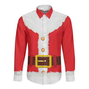 Black Santa Costume Long Sleeve Button Shirt Christmas Holiday Cosplay - African Pride