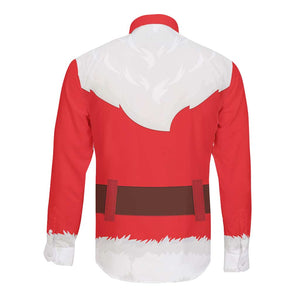 Black Santa Costume Long Sleeve Button Shirt Christmas Holiday Cosplay - African Pride