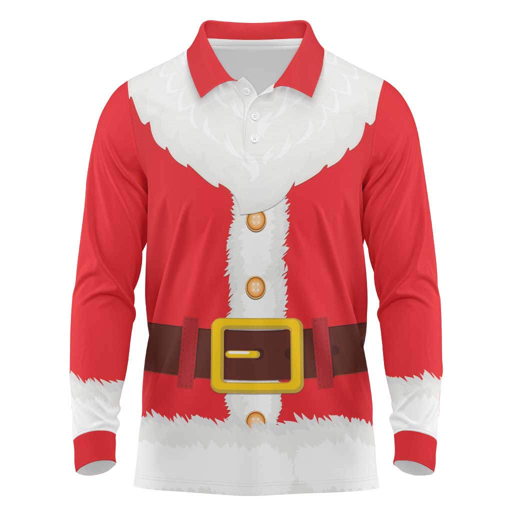 Black Santa Costume Long Sleeve Polo Shirt Christmas Holiday Cosplay - African Pride