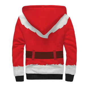 Black Santa Costume Sherpa Hoodie Christmas Holiday Cosplay - African Pride