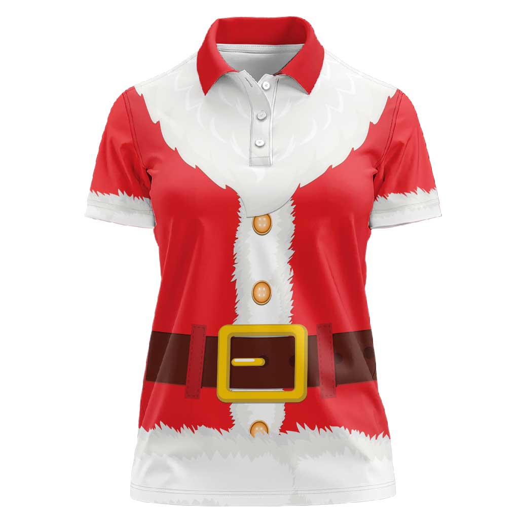 Black Santa Costume Women Polo Shirt Christmas Holiday Cosplay - African Pride