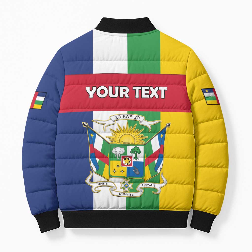 Personalized Central African Republic Bomber Puffer Jacket Happy Republic Day