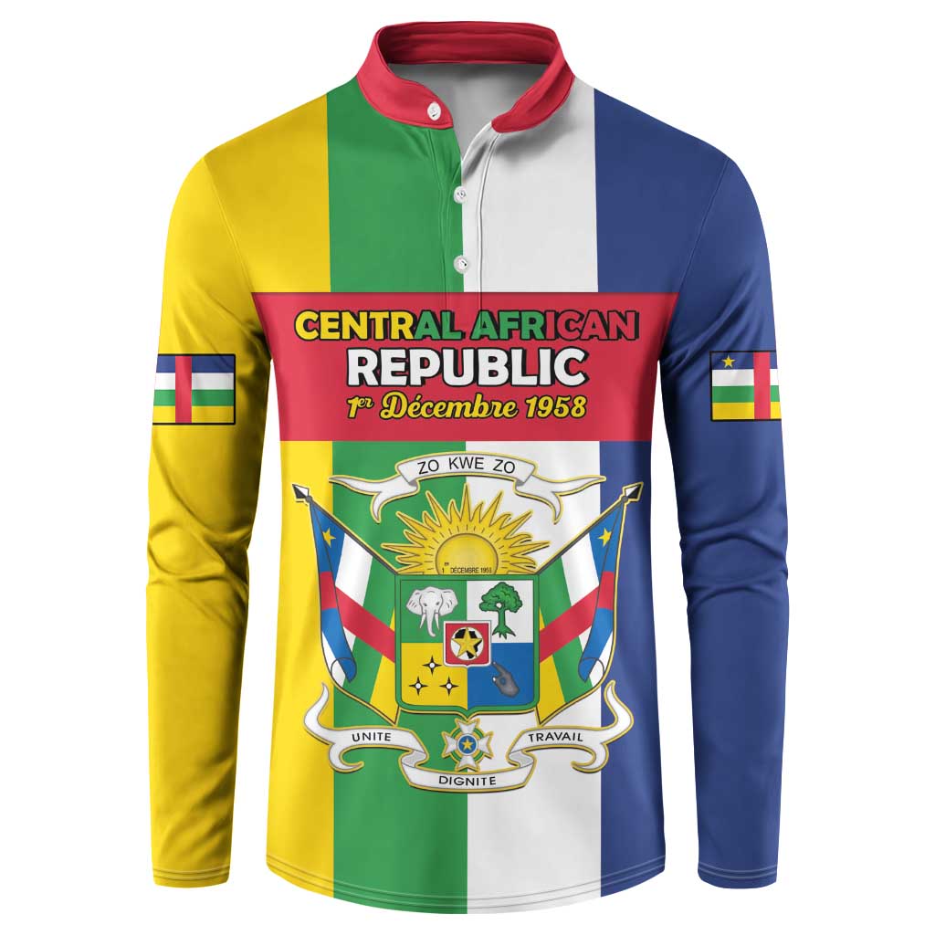 Personalized Central African Republic Button Sweatshirt Happy Republic Day
