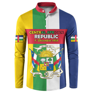 Personalized Central African Republic Button Sweatshirt Happy Republic Day