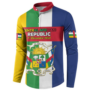 Personalized Central African Republic Button Sweatshirt Happy Republic Day