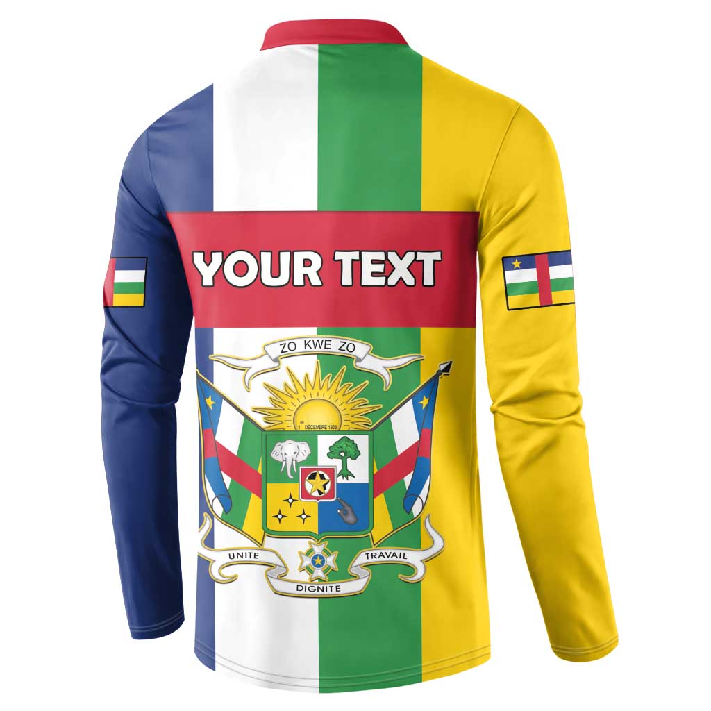 Personalized Central African Republic Button Sweatshirt Happy Republic Day