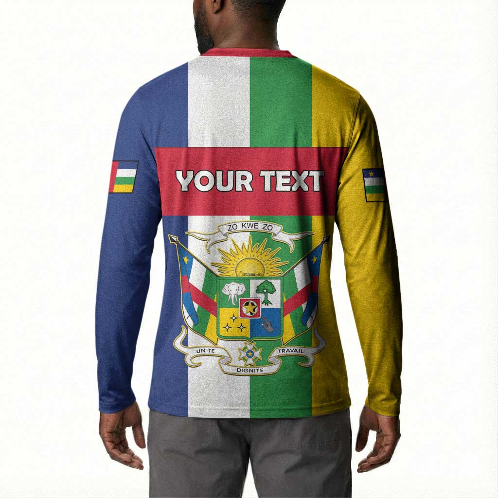 Personalized Central African Republic Button Sweatshirt Happy Republic Day