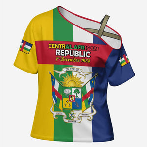 Personalized Central African Republic Cross Shoulder Shirt Happy Republic Day