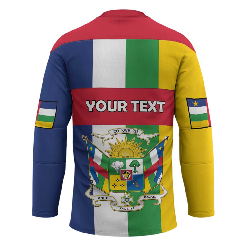 Personalized Central African Republic Hockey Jersey Happy Republic Day