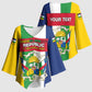 Personalized Central African Republic Kimono Sleeve Blouse Happy Republic Day