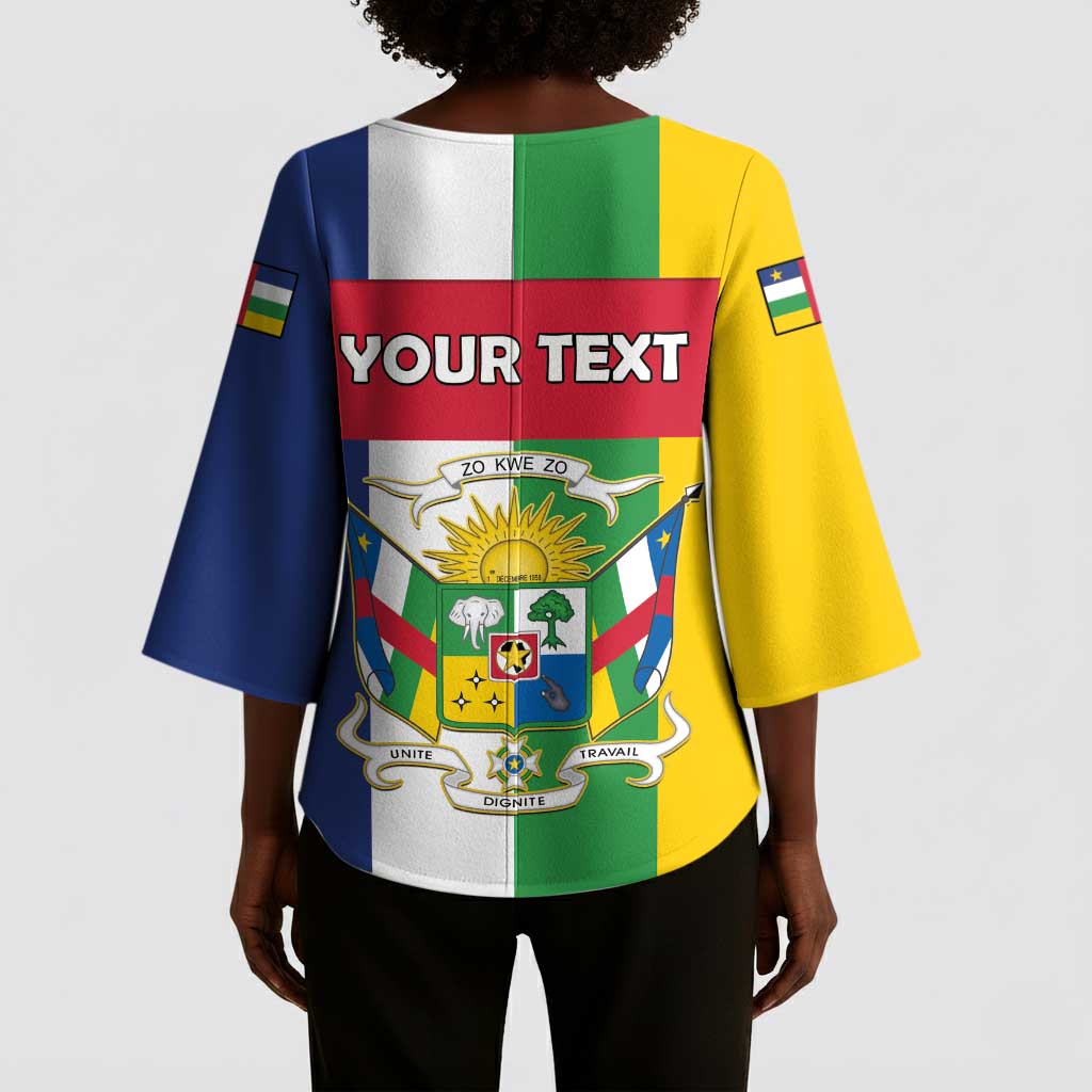Personalized Central African Republic Kimono Sleeve Blouse Happy Republic Day