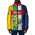 Personalized Central African Republic Padded Jacket Happy Republic Day