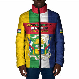 Personalized Central African Republic Padded Jacket Happy Republic Day
