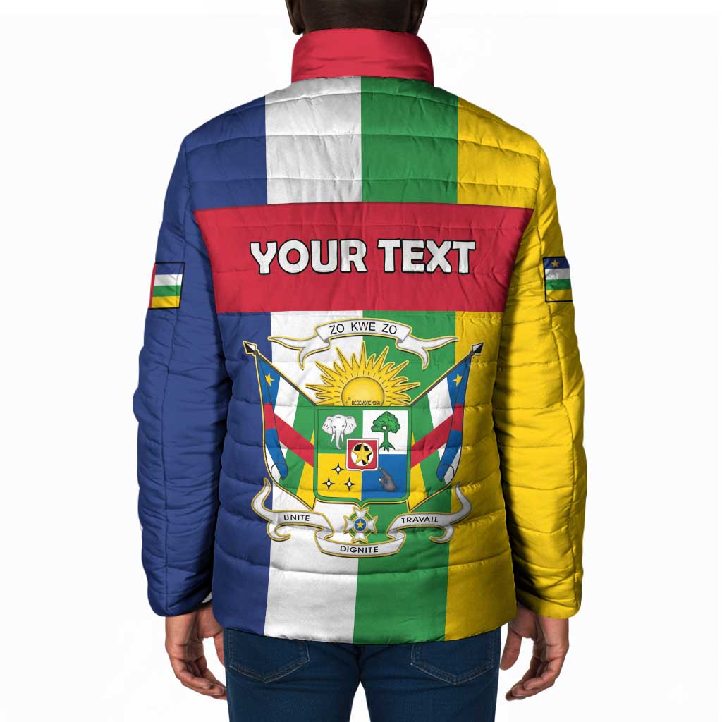 Personalized Central African Republic Padded Jacket Happy Republic Day