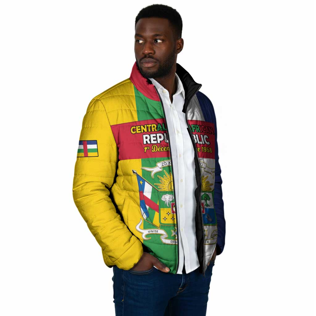 Personalized Central African Republic Padded Jacket Happy Republic Day