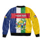 Personalized CAR Republic Day Sleeve Zip Bomber Jacket Zo Kwe Zo - African Pride