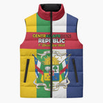 Personalized Central African Republic Sleeveless Puffer Jacket Happy Republic Day