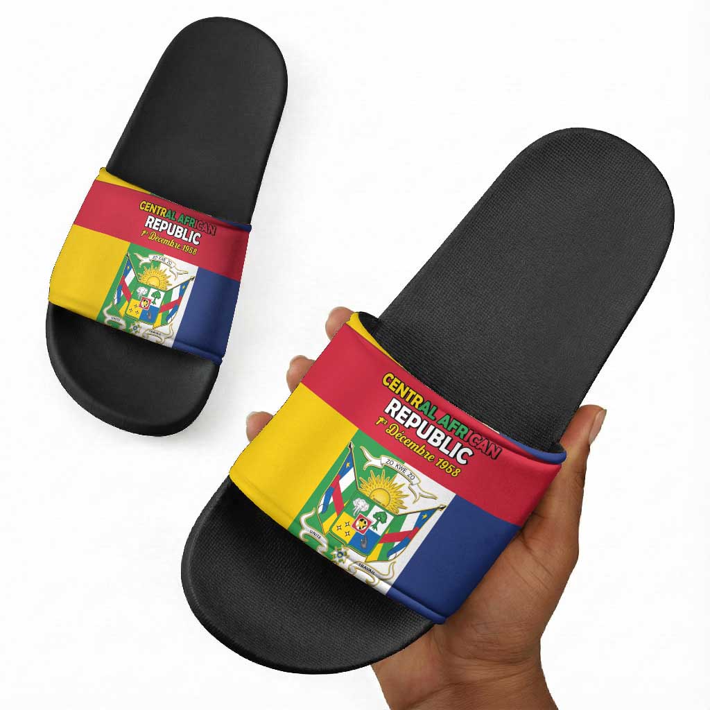 Central African Republic Slide Sandals Happy Republic Day