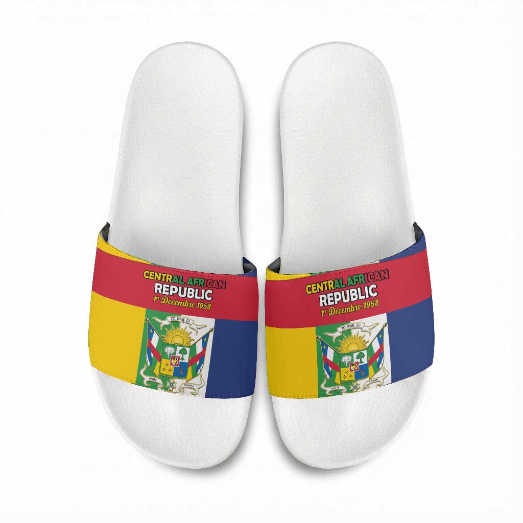 Central African Republic Slide Sandals Happy Republic Day