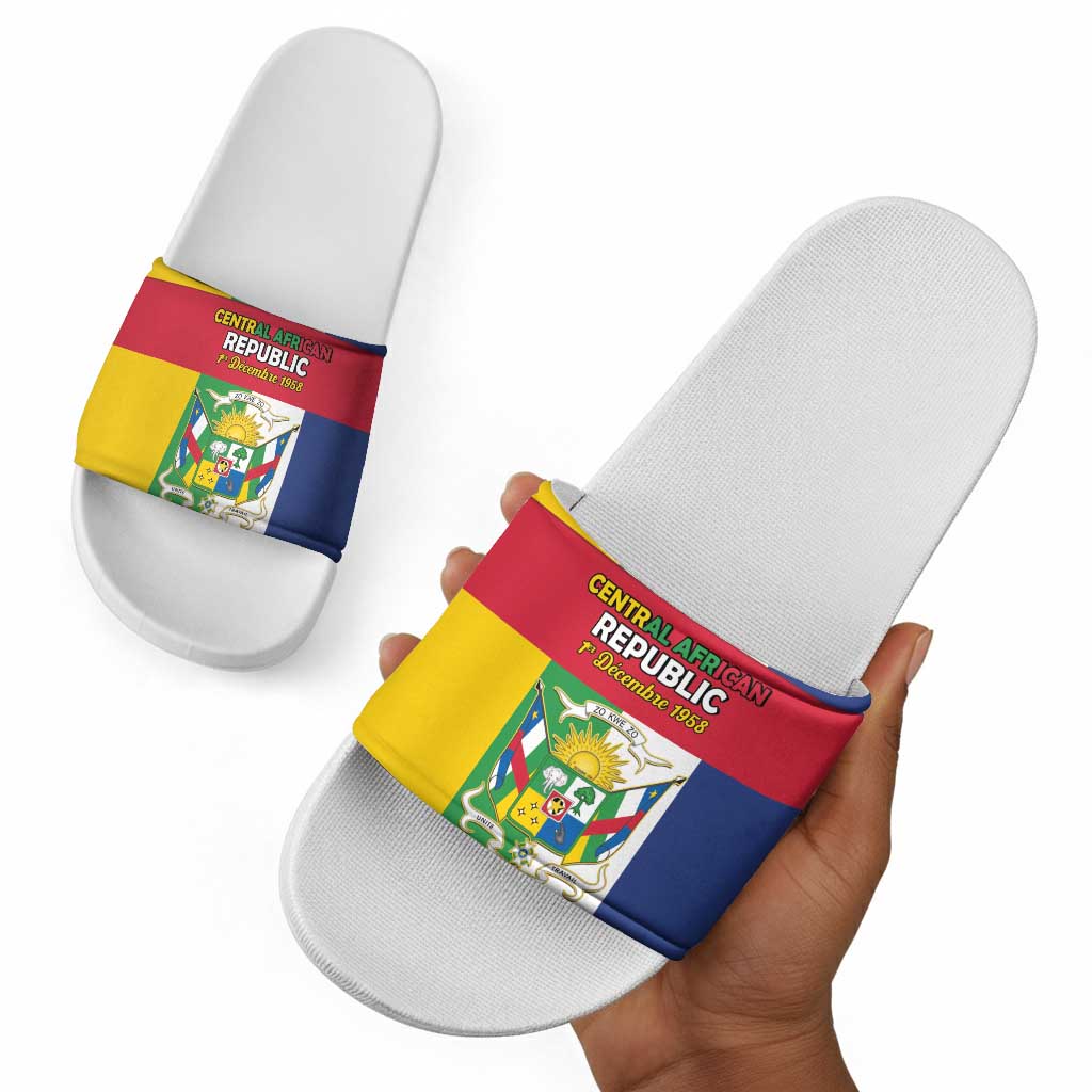 Central African Republic Slide Sandals Happy Republic Day