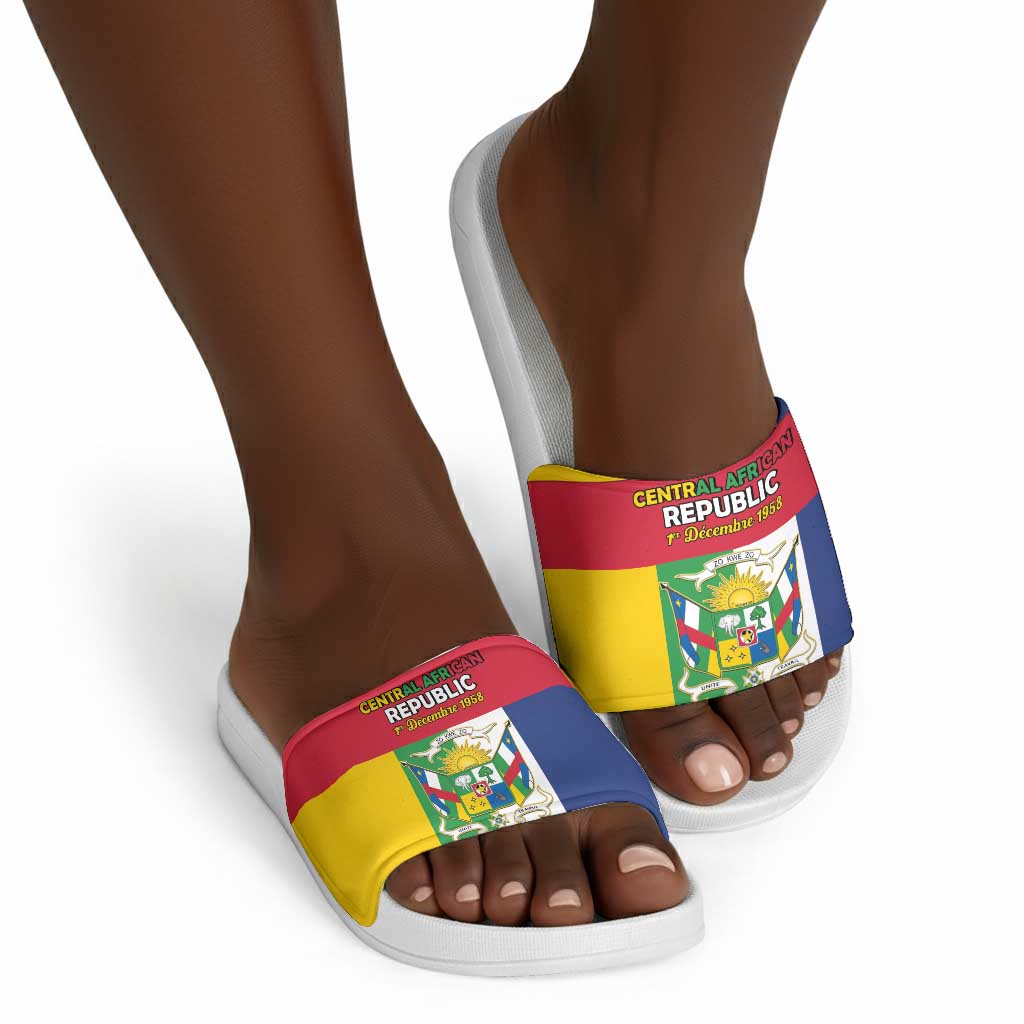 Central African Republic Slide Sandals Happy Republic Day