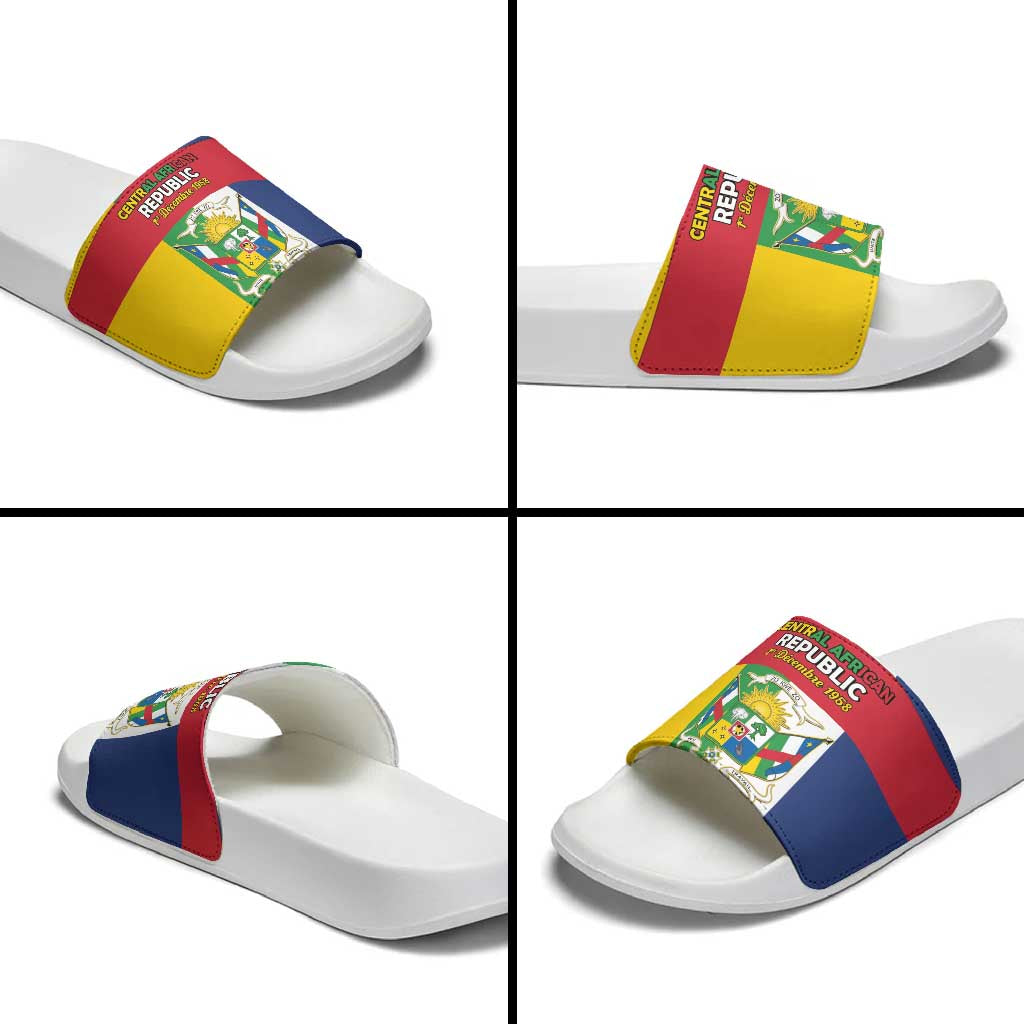 Central African Republic Slide Sandals Happy Republic Day