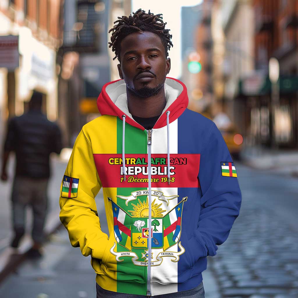 Personalized CAR Republic Day Zip Hoodie Zo Kwe Zo - African Pride