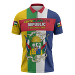 Personalized Central African Republic Zipper Polo Shirt Happy Republic Day