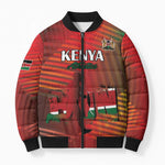 Custom Kenya Athletics Bomber Puffer Jacket Run Faster