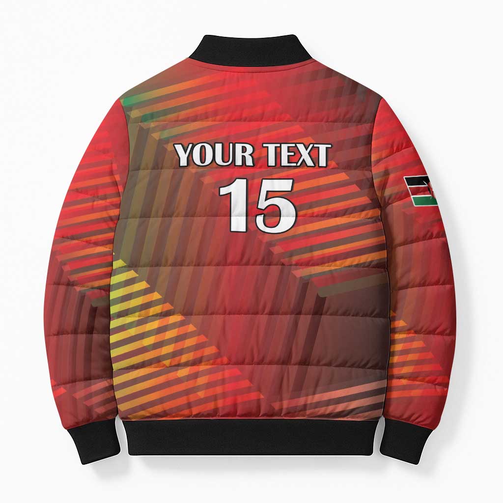 Custom Kenya Athletics Bomber Puffer Jacket Run Faster