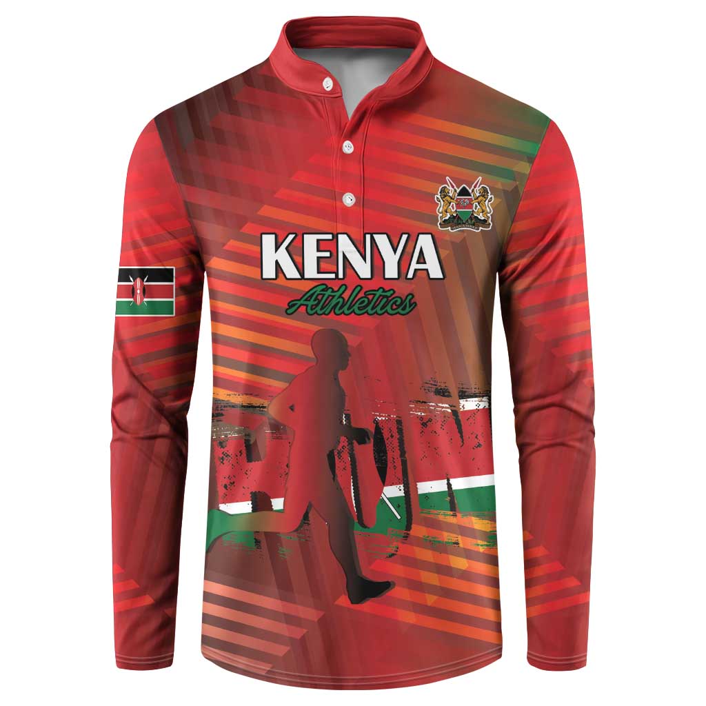 Custom Kenya Athletics Button Sweatshirt Run Faster