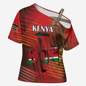 Custom Kenya Athletics Cross Shoulder Shirt Run Faster
