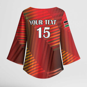 Custom Kenya Athletics Kimono Sleeve Blouse Run Faster