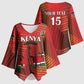 Custom Kenya Athletics Kimono Sleeve Blouse Run Faster