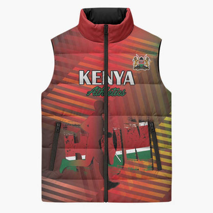 Custom Kenya Athletics Sleeveless Puffer Jacket Run Faster