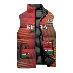 Custom Kenya Athletics Sleeveless Puffer Jacket Run Faster