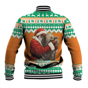 Afro Ivory Coast Christmas Baseball Jacket Black Santa Afishapa - African Pattern