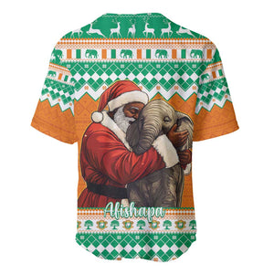 Afro Ivory Coast Christmas Baseball Jersey Black Santa Afishapa - African Pattern