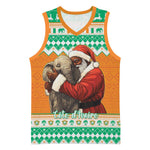 Afro Ivory Coast Christmas Basketball Jersey Black Santa Afishapa - African Pattern LT15