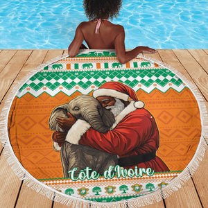 Afro Ivory Coast Christmas Beach Blanket Black Santa Afishapa - African Pattern