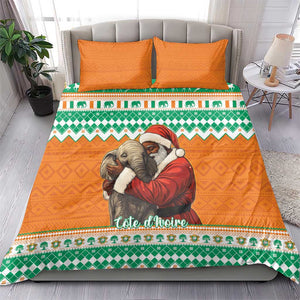 Afro Ivory Coast Christmas Bedding Set Black Santa Afishapa - African Pattern