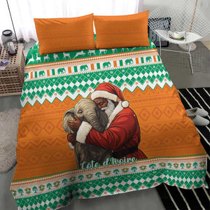 Afro Ivory Coast Christmas Bedding Set Black Santa Afishapa - African Pattern