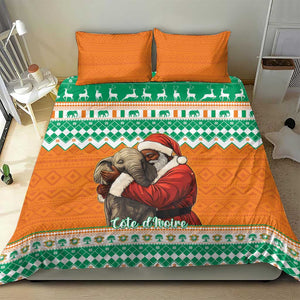 Afro Ivory Coast Christmas Bedding Set Black Santa Afishapa - African Pattern