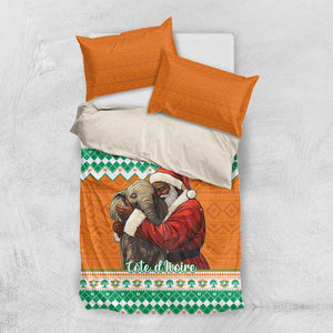 Afro Ivory Coast Christmas Bedding Set Black Santa Afishapa - African Pattern