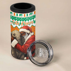 Afro Ivory Coast Christmas 4 in 1 Can Cooler Tumbler Black Santa Afishapa - African Pattern