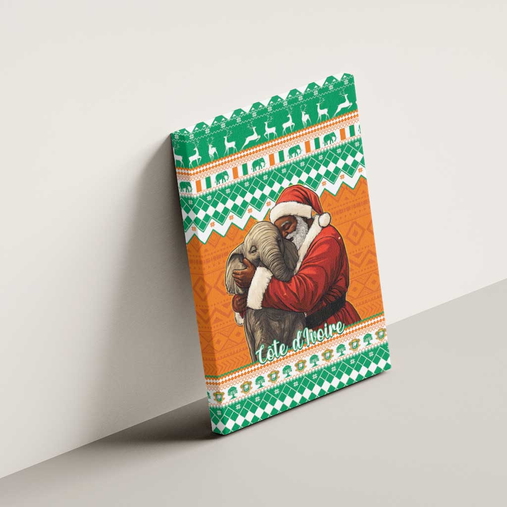 Afro Ivory Coast Christmas Canvas Wall Art Black Santa Afishapa - African Pattern