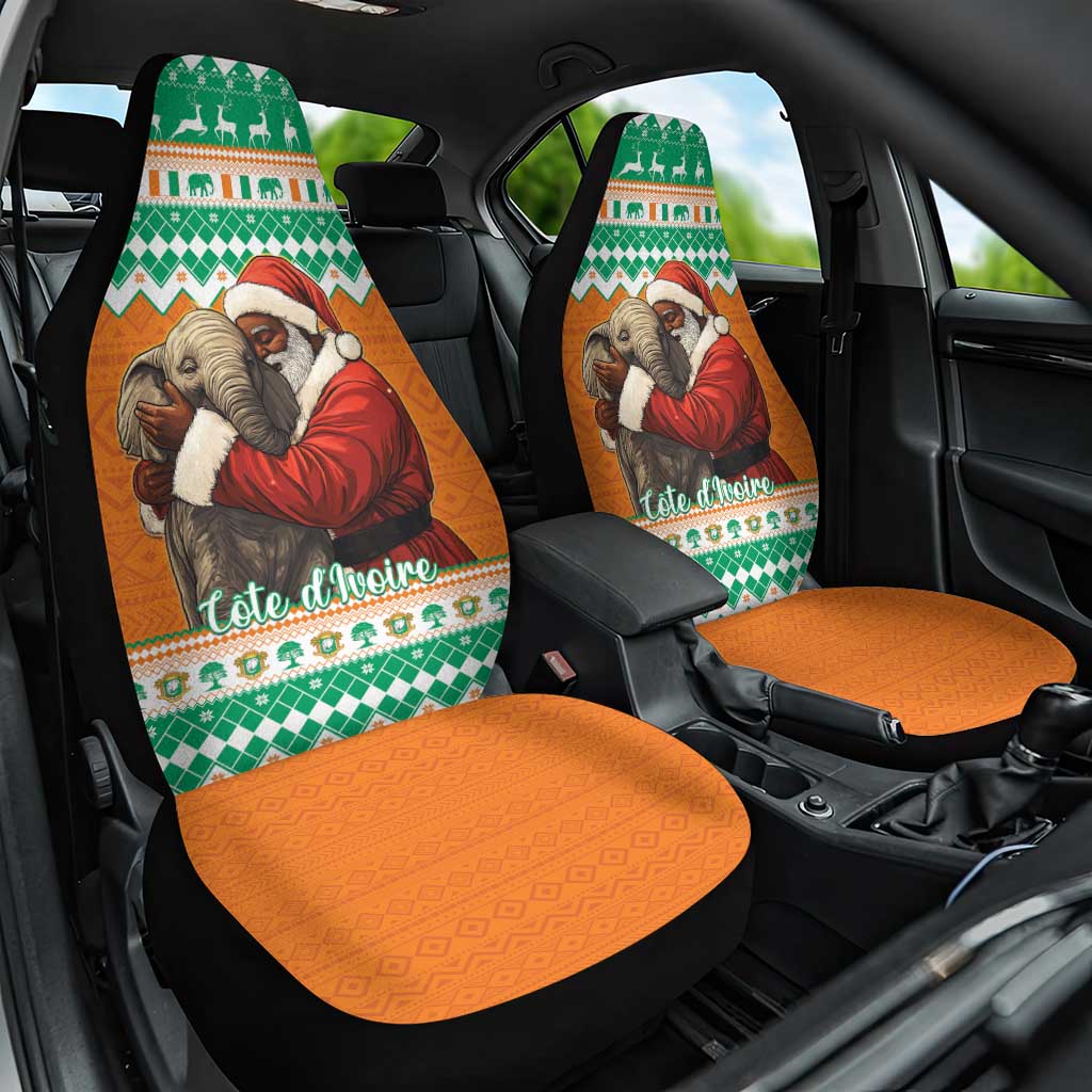 Afro Ivory Coast Christmas Car Seat Cover Black Santa Afishapa - African Pattern