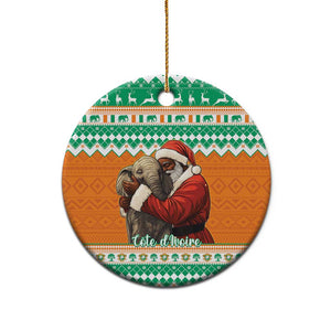 Afro Ivory Coast Christmas Ceramic Ornament Black Santa Afishapa African Pattern